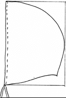 Schema di costruzione della cuffia medievale